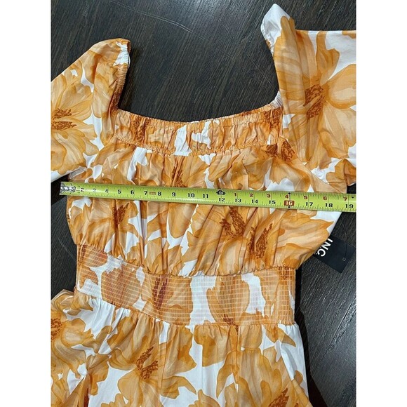 INC International Concepts Dress Women’s XL Orange Mango Maya Floral Cotton Midi - Picture 7 of 9